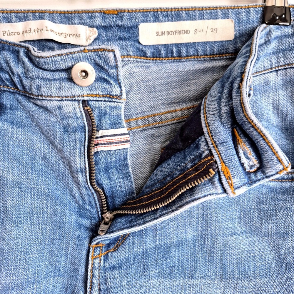 AS IS* Anthro Pilcro and the Letterpress embellished boyfriend jeans womens 29 - Picture 7 of 15